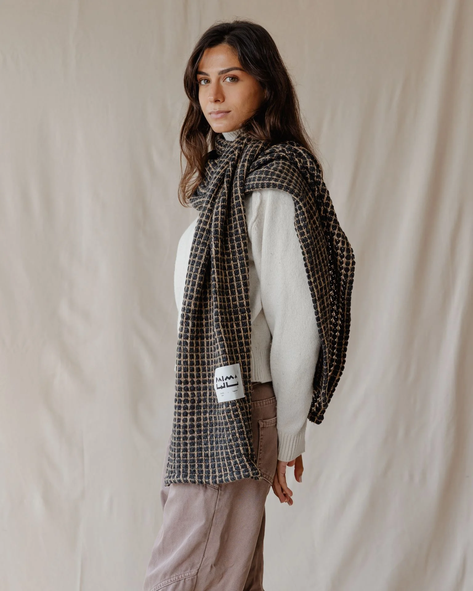 Urban Grid Winter Scarf - Image 3