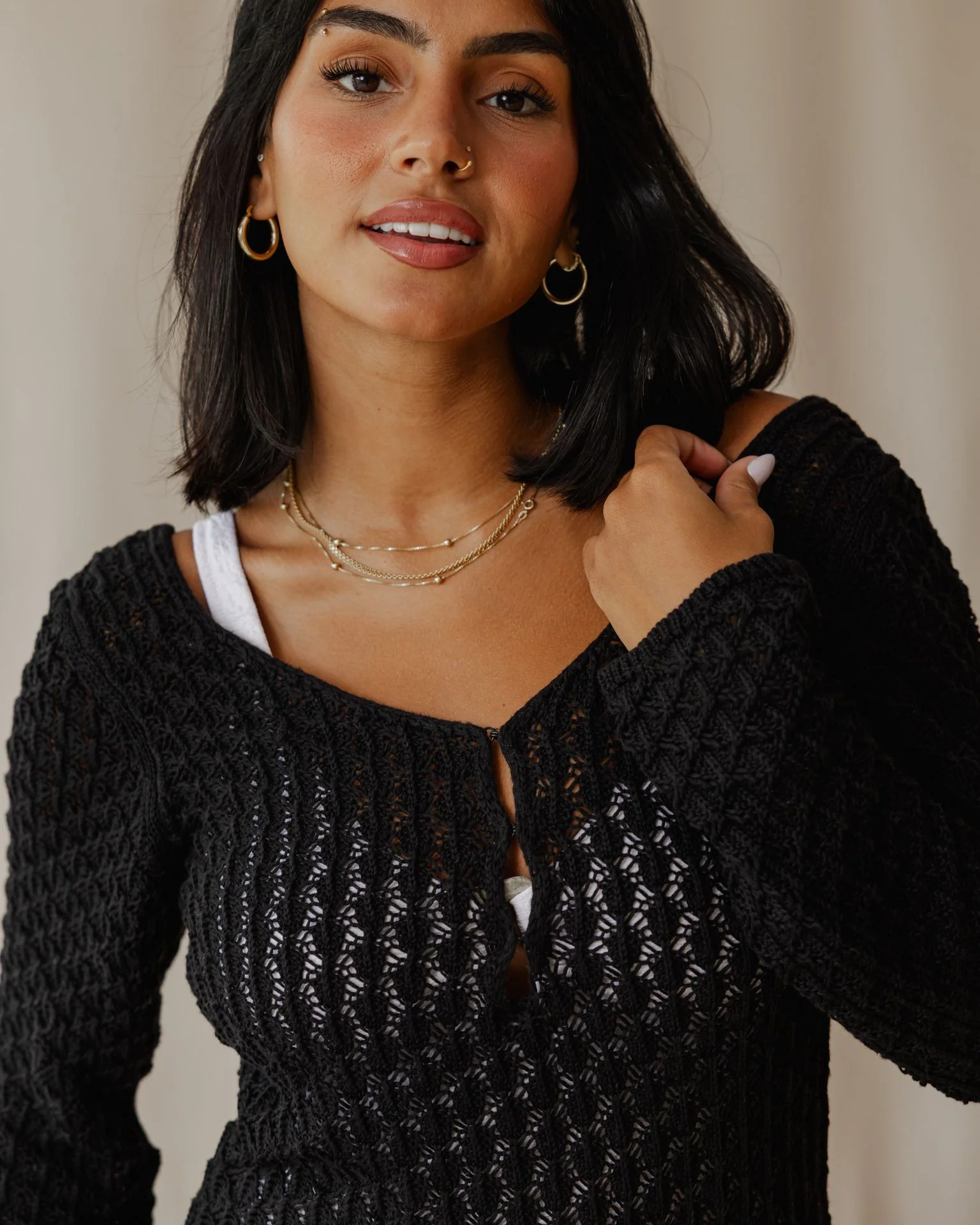 Veloura Black Knit Dress - Image 5