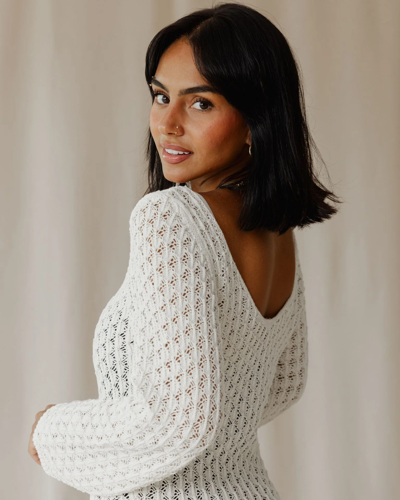 Veloura White Knit Dress - Image 5