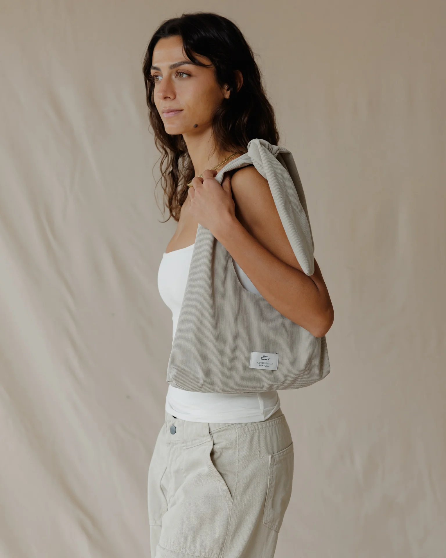 Vittoria Beige Tote Bag
