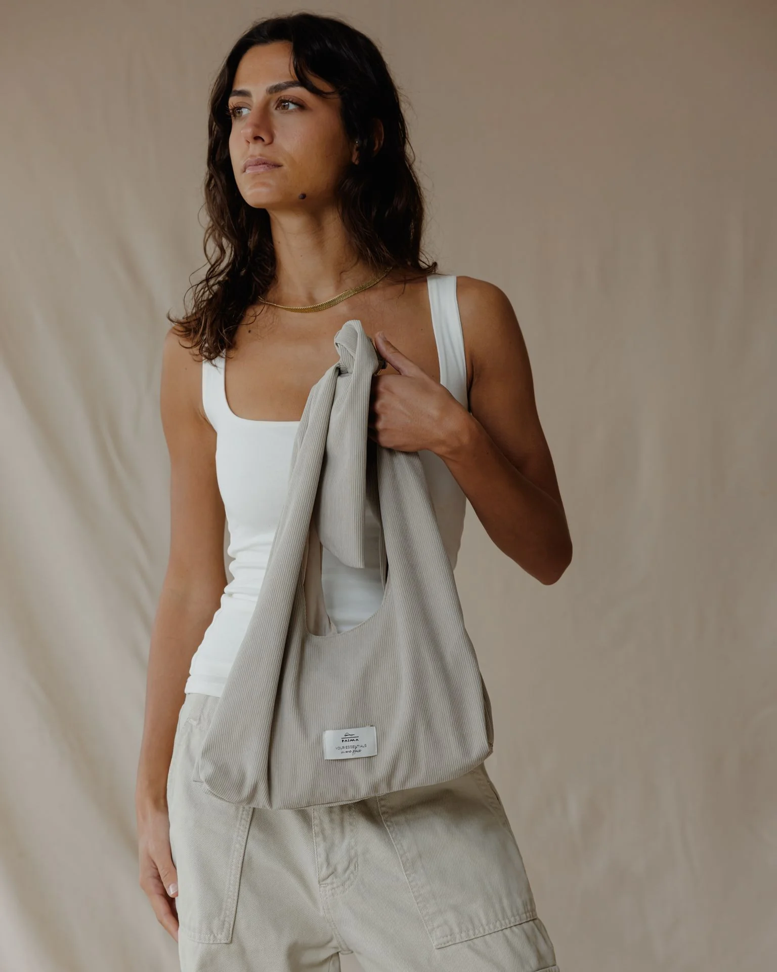 Vittoria Beige Tote Bag - Image 3