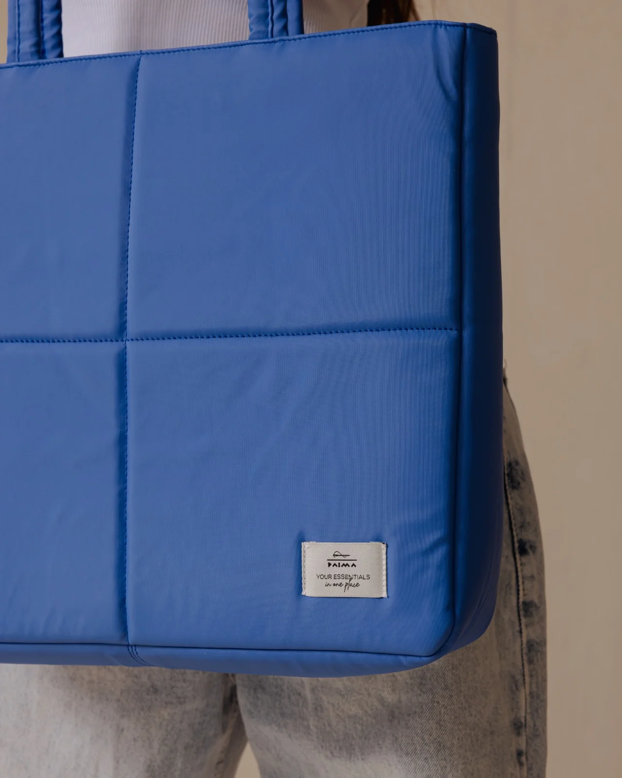 Waterproof Quilted Tote Blue - Image 4