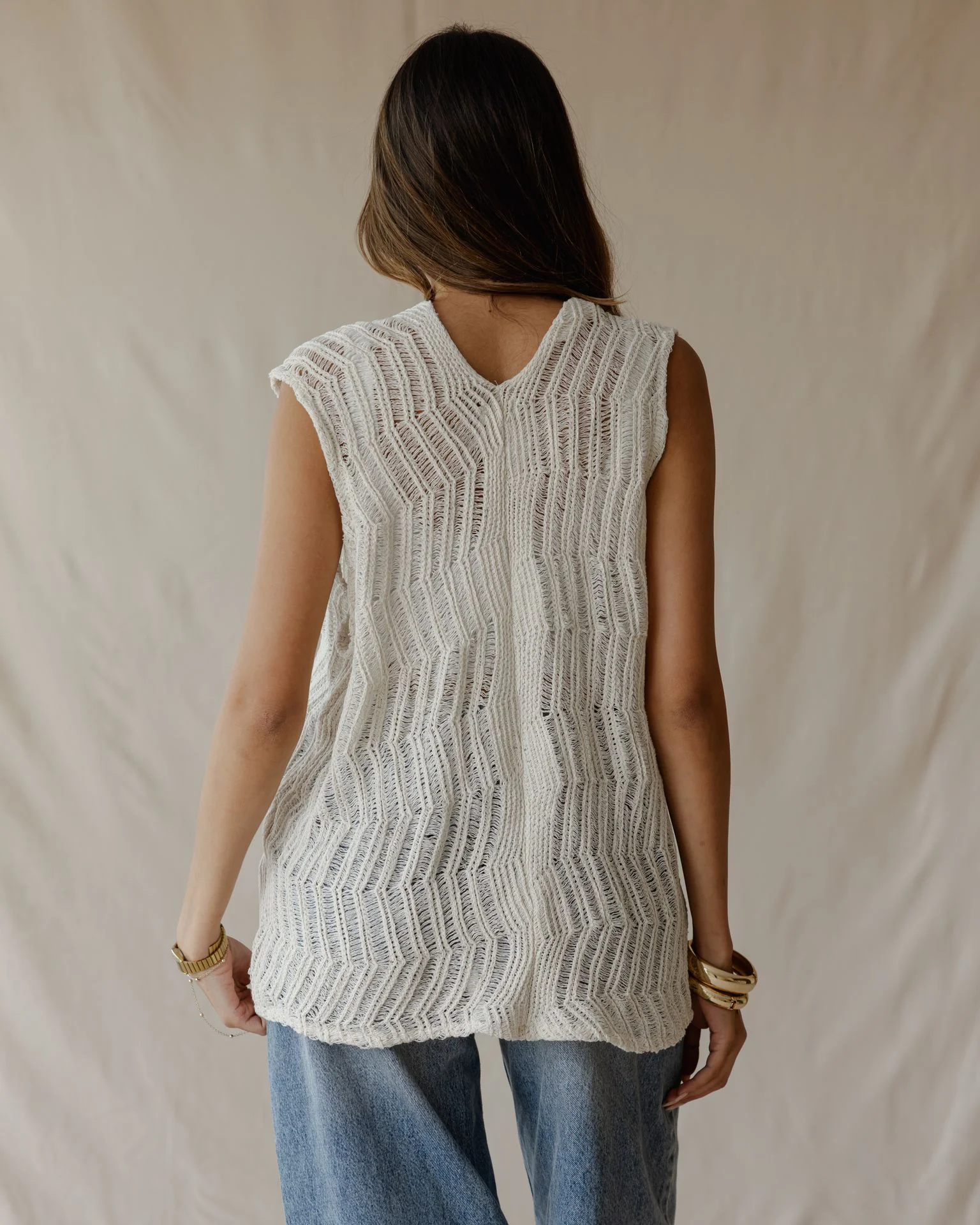 Waveline Vest Off-White - Image 4