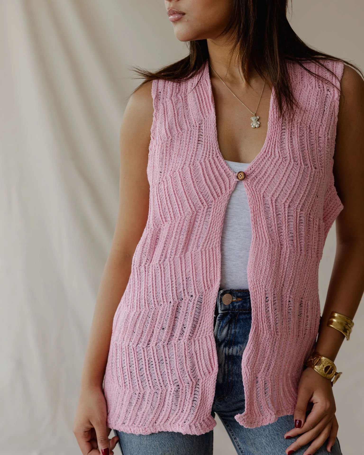 Waveline Vest Pink - Image 4