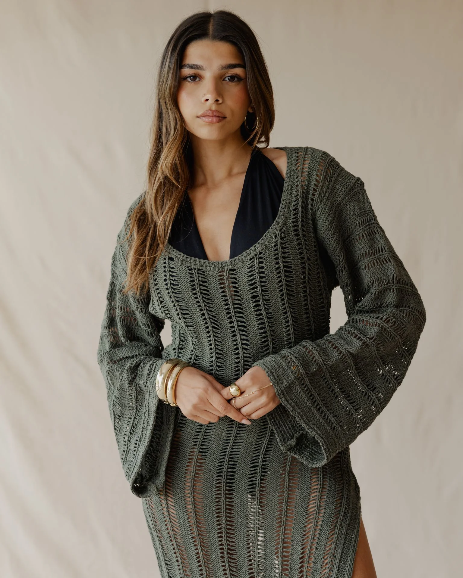 Waves & Weave Cover-Up Olive - Image 3
