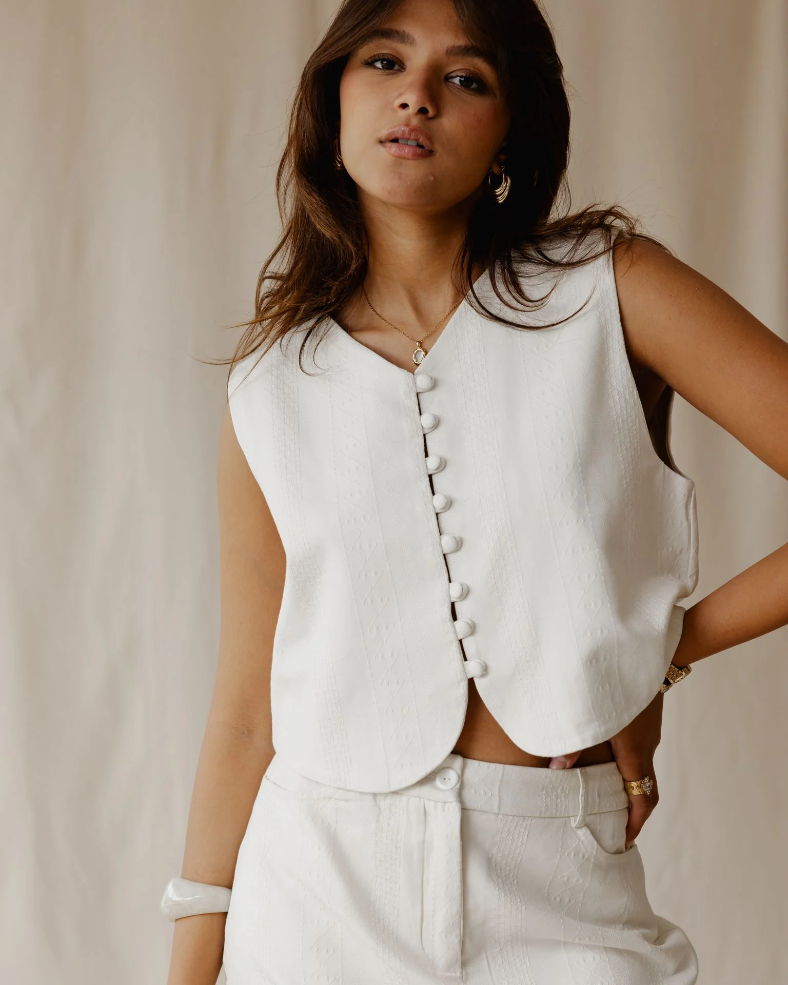 White Textura Twinset - Image 4