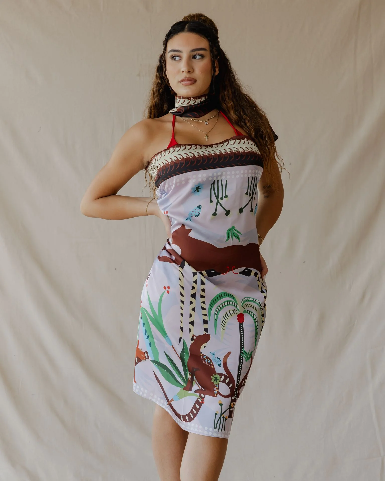 Wild Cats Sarong Sahara Color - Image 2