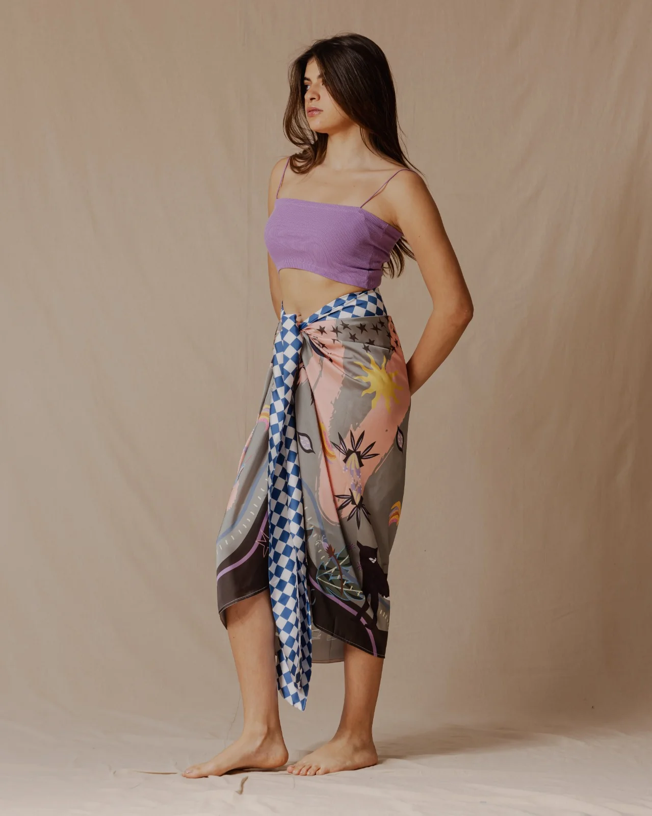 Wilderness Lover Sarong Sage Green X Salmon - Image 3