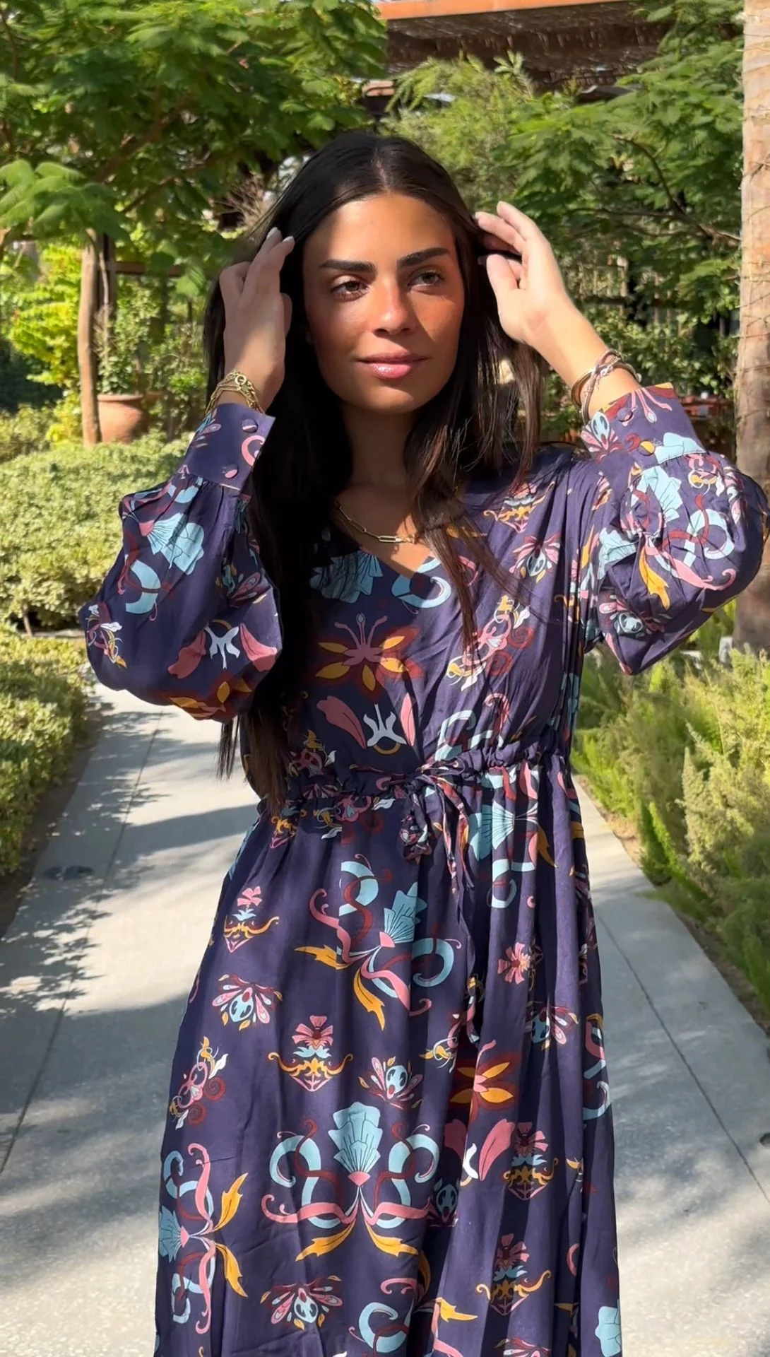 Wildflower Waltz Navy Dress - Image 3