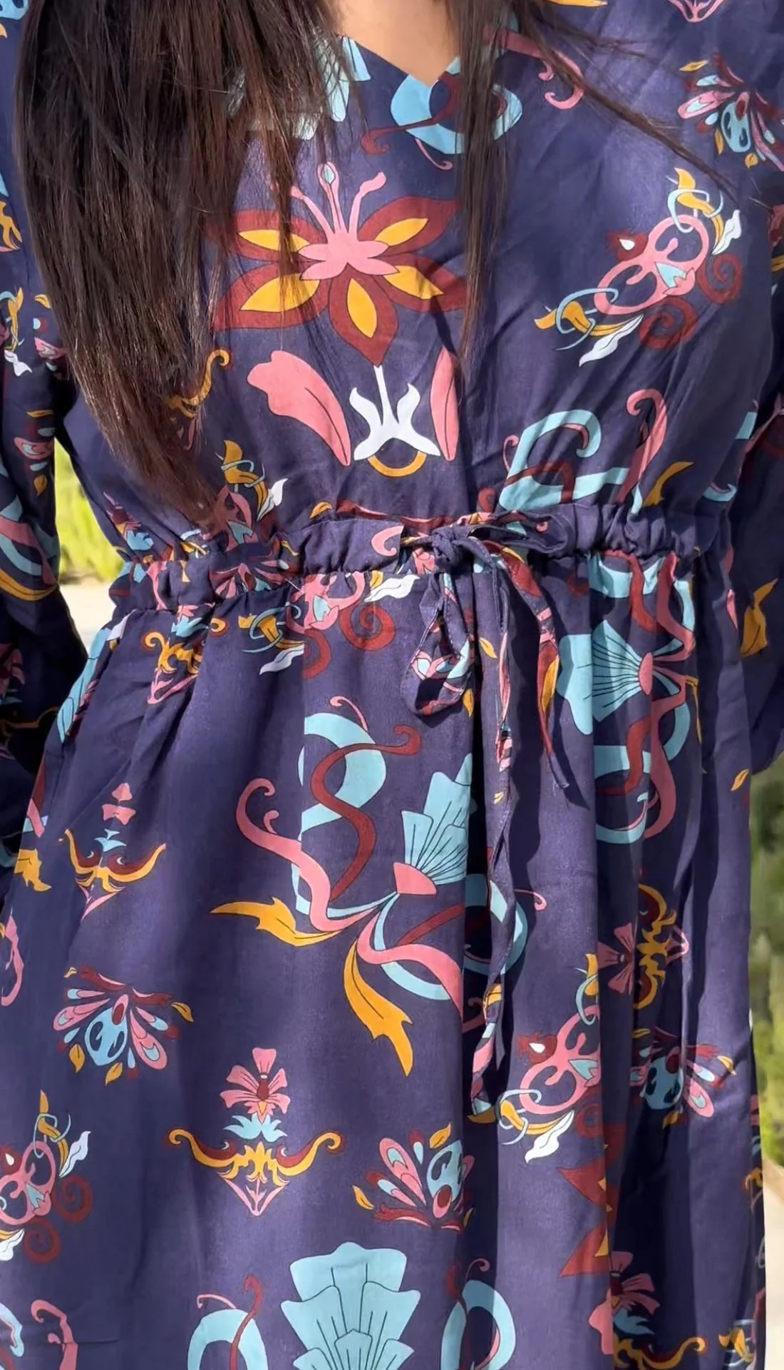 Wildflower Waltz Navy Dress - Image 4