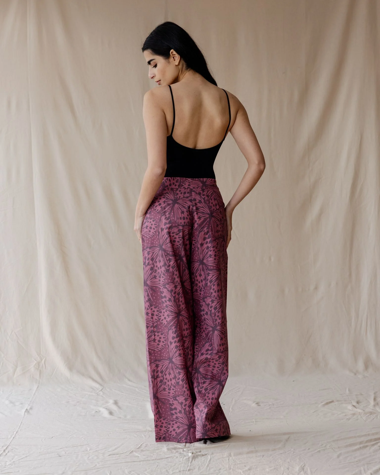 Wings of Bloom Pants In Deep Plum - Image 4
